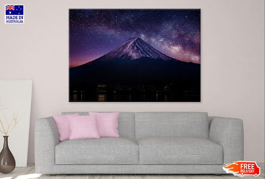 Fuji Mountain & Milky Way Night Photograph Print 100% Australian Made