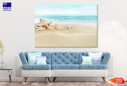 Shells on Sandy Beach View Photograph Print 100% Australian Made