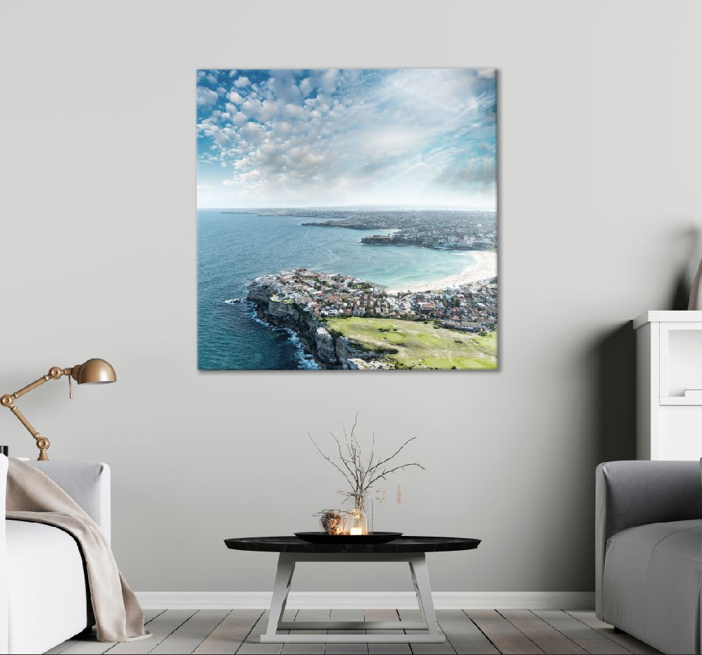 Square Canvas Bondi Sea Sydney Aerial View Photograph High Quality Print 100% Australian Made