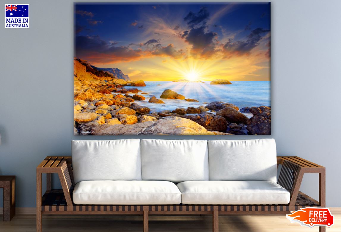 Stunning Beach in Sunset Photograph Print 100% Australian Made