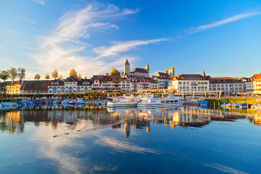 Rapperswil-Jona on Lake Zurich Photograph Home Decor Premium Quality Poster Print Choose Your Sizes