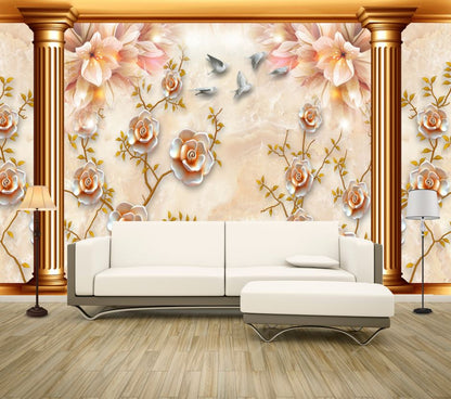 Wallpaper Murals Peel and Stick Removable Floral Wall Design High Quality