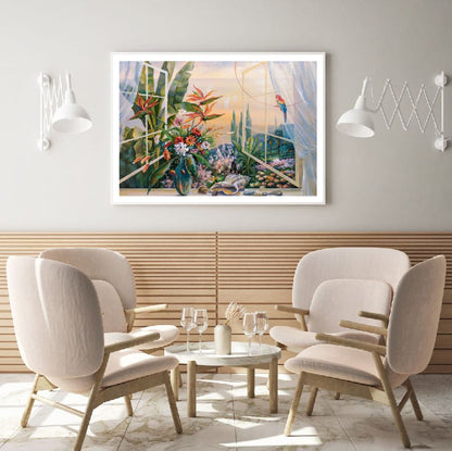 Flower Vase & Window Oil Painting Home Decor Premium Quality Poster Print Choose Your Sizes