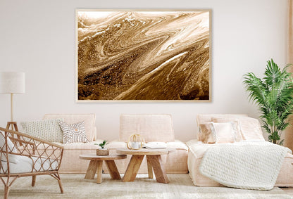 Brown Gold Fluid Abstract Design Home Decor Premium Quality Poster Print Choose Your Sizes