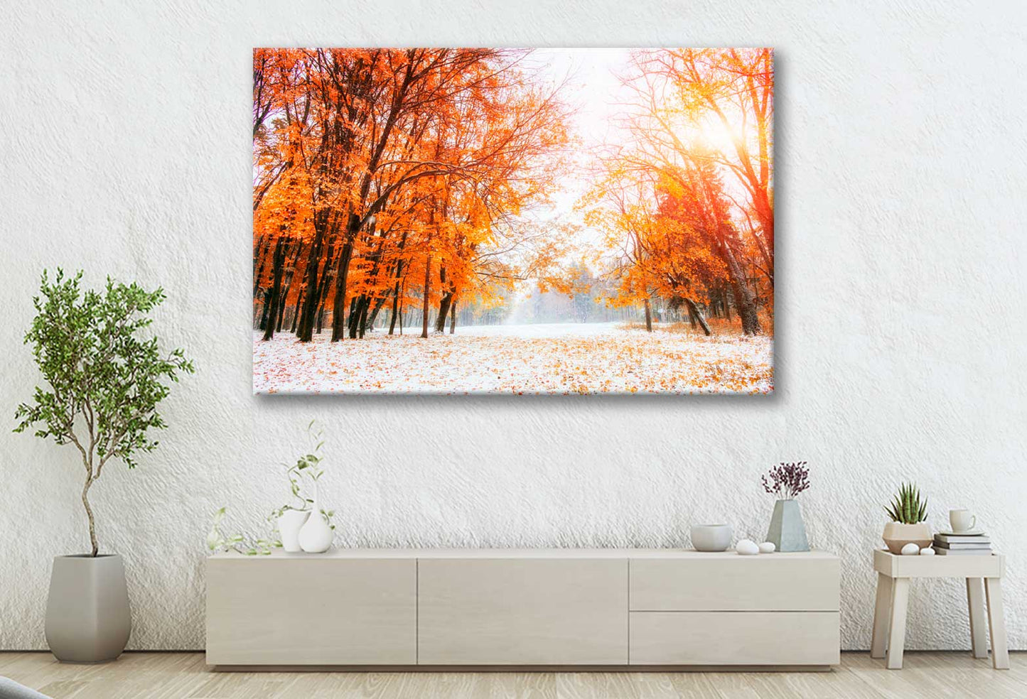 Bella Home Autumn Trees in a Park Scenery Print Canvas Ready to hang