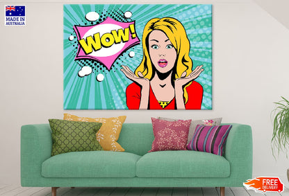 WOW Quote & Surprised Girl Illustration Print 100% Australian Made