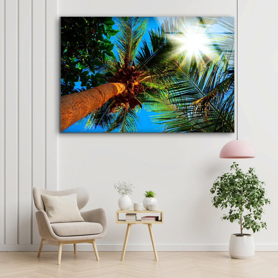 Plam Trees Photograph Acrylic Glass Print Tempered Glass Wall Art 100% Made in Australia Ready to Hang