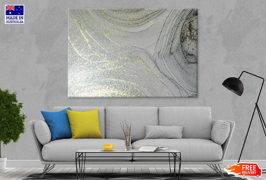 Grey & Gold Fluid Abstract Design Print 100% Australian Made