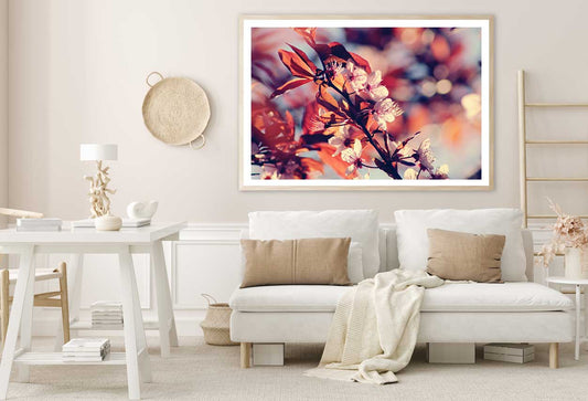 Cherry Blossoms with Leaves View Photograph Home Decor Premium Quality Poster Print Choose Your Sizes