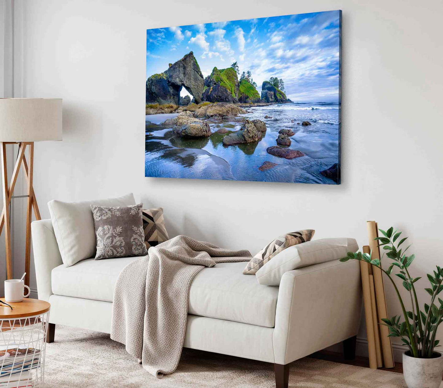 Bella Home Rugged Beach With Rock Formation Print Canvas Ready to hang