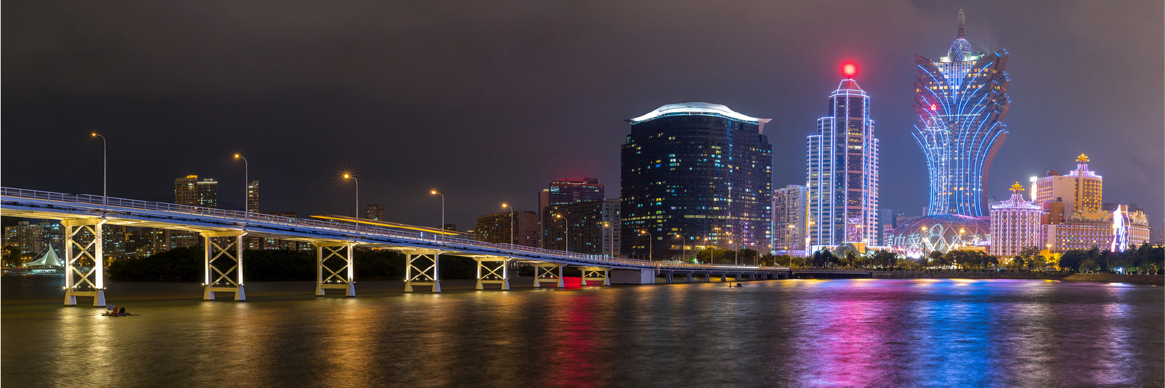 Panoramic Canvas Macau Cityscape View Photograph High Quality 100% Australian Made Wall Canvas Print Ready to Hang