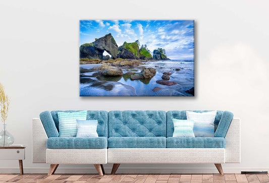 Bella Home Rugged Beach With Rock Formation Print Canvas Ready to hang