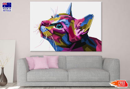 Colorful Cat Abstract Design Print 100% Australian Made