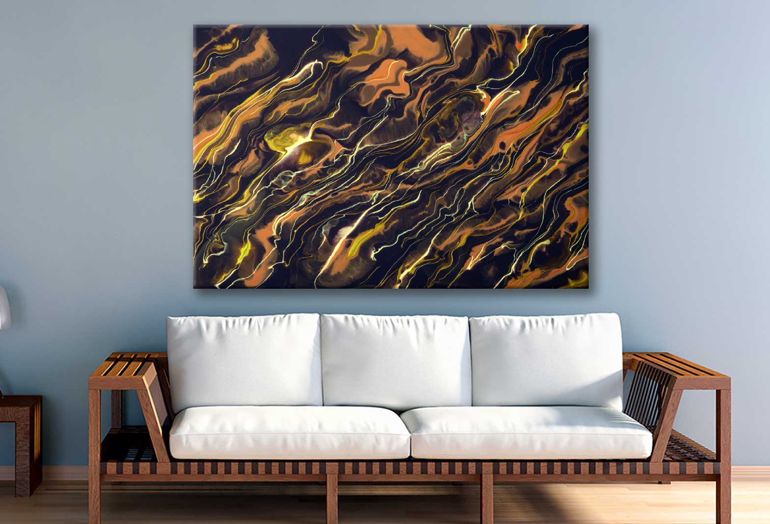 Bella Home Dark Brown Black Abstract Acrylic Print Canvas Ready to hang