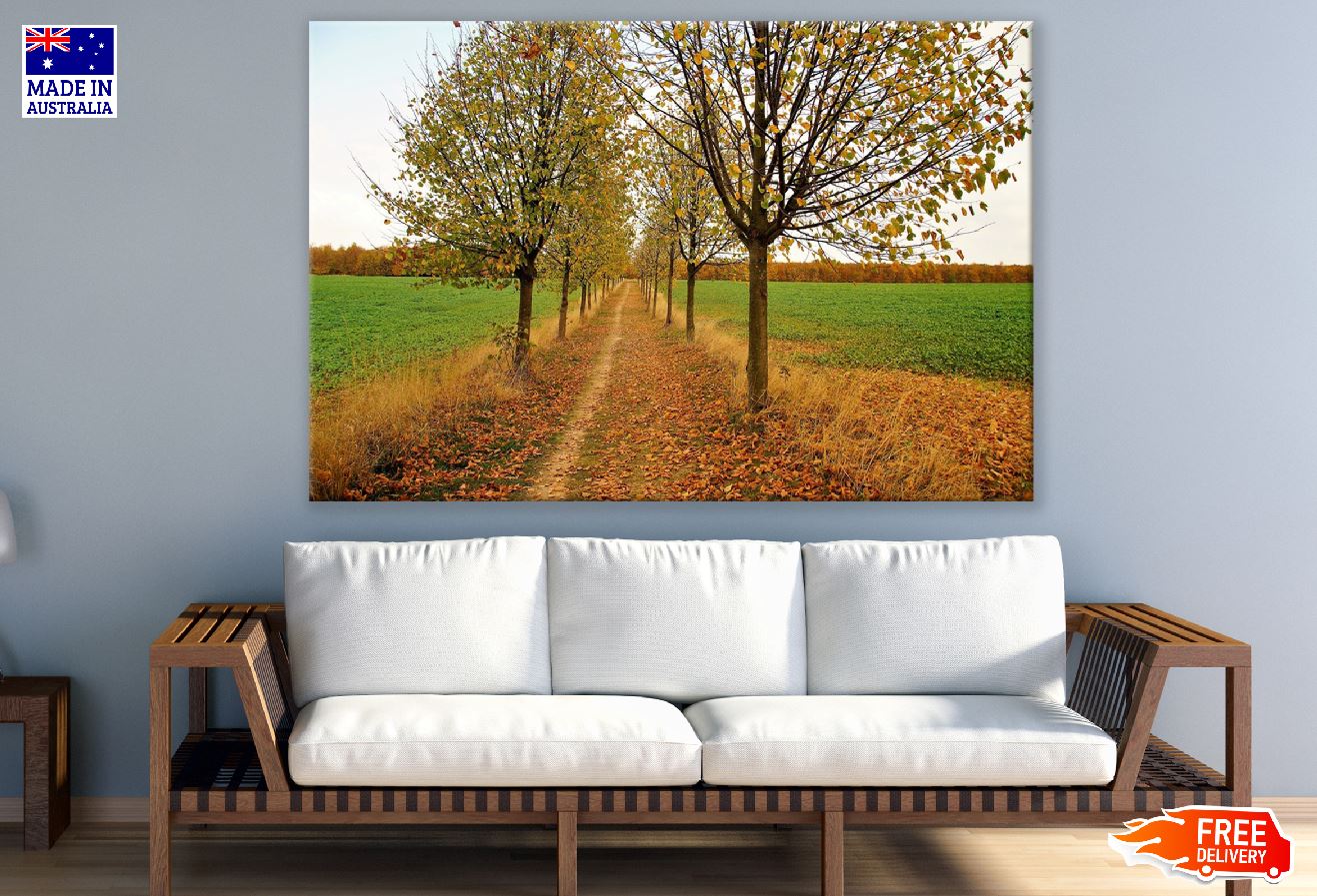 Autumn Trees & Footpath Photograph Print 100% Australian Made