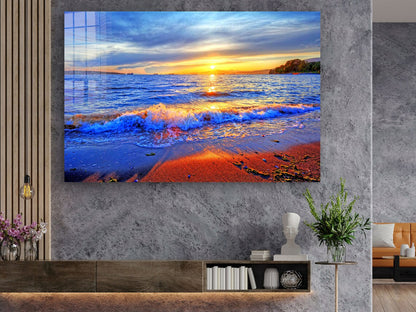 Seaside Cloudy Sky View Print Tempered Glass Wall Art 100% Made in Australia Ready to Hang