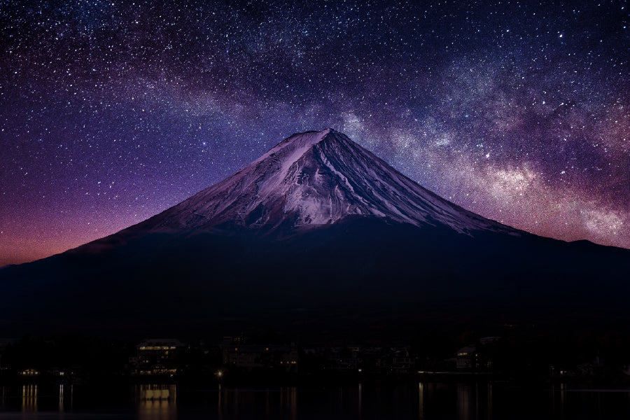 Fuji Mountain & Milky Way Night Photograph Print 100% Australian Made