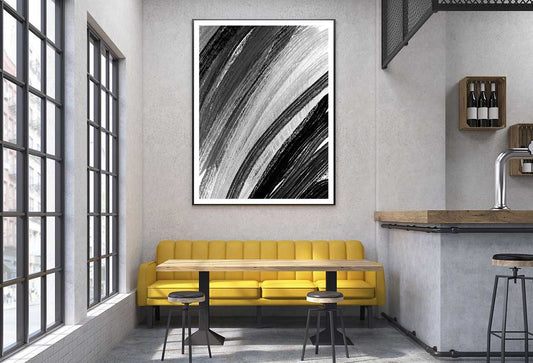 B&W Watercolor Brush Textured Design Home Decor Premium Quality Poster Print Choose Your Sizes