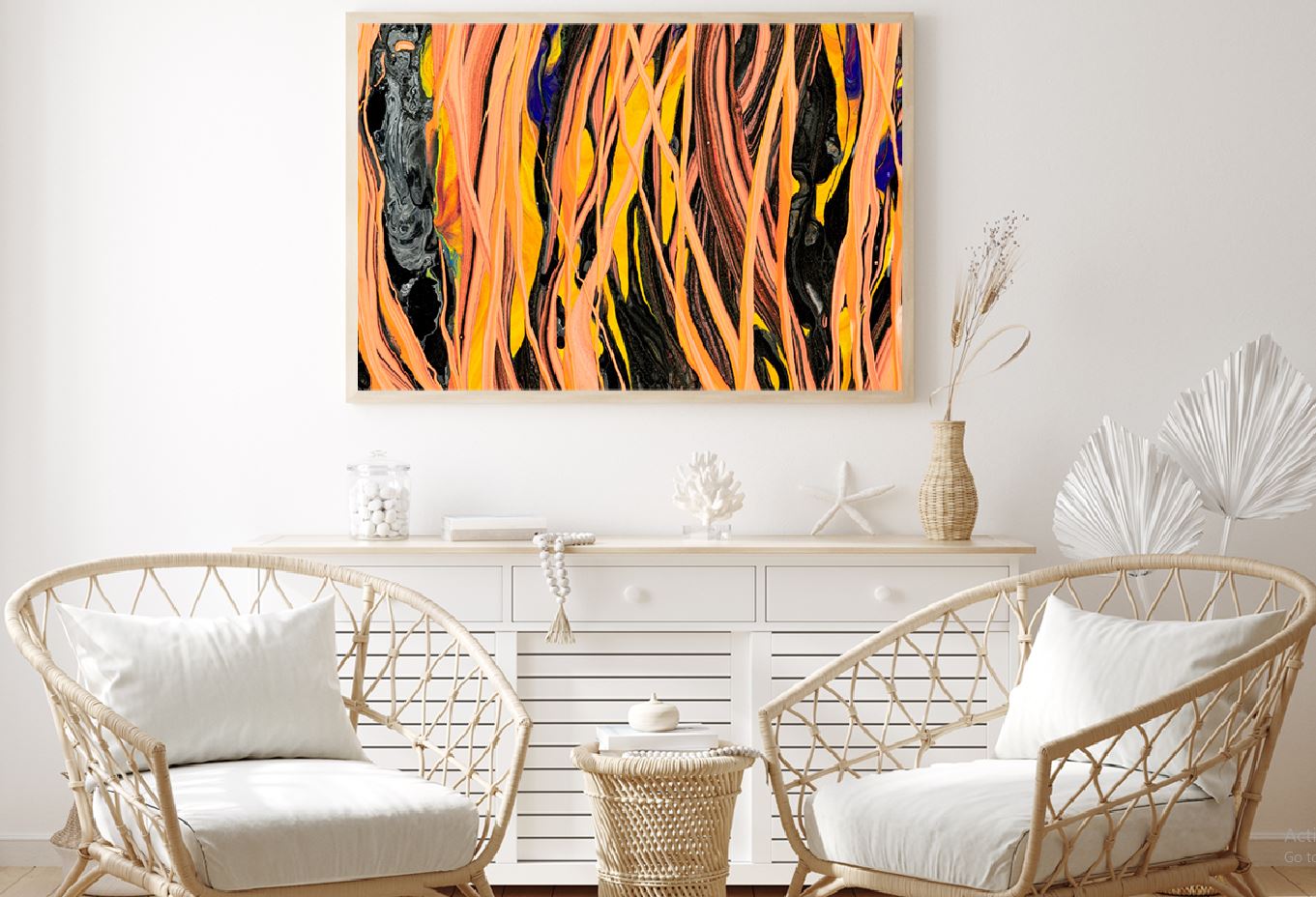 Orange Lines Liquid Abstract Design Home Decor Premium Quality Poster Print Choose Your Sizes