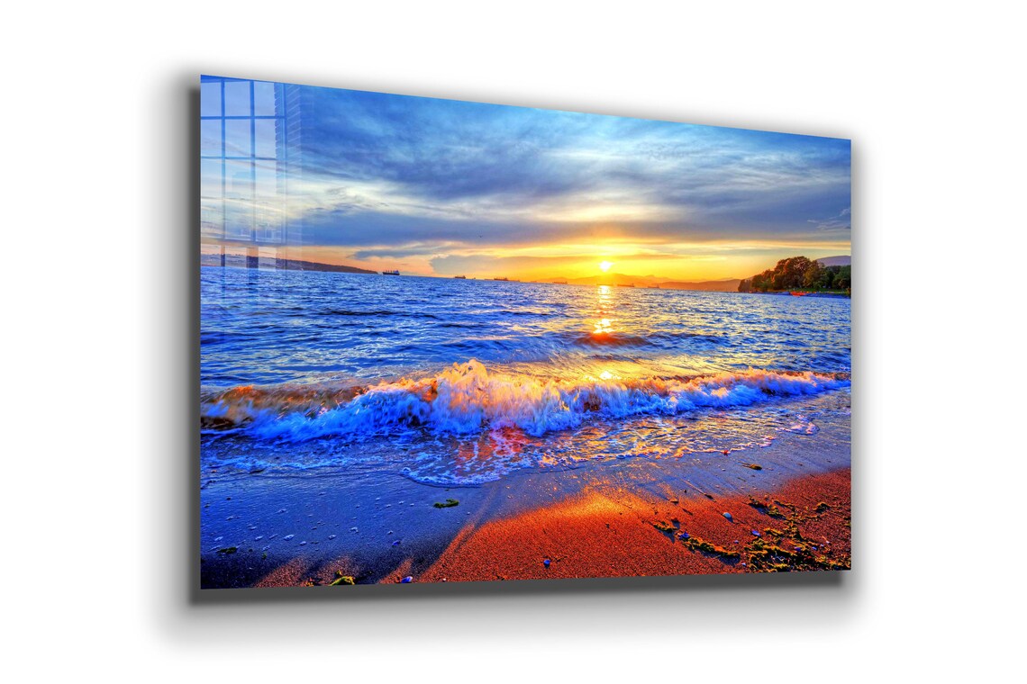 Seaside Cloudy Sky View Print Tempered Glass Wall Art 100% Made in Australia Ready to Hang