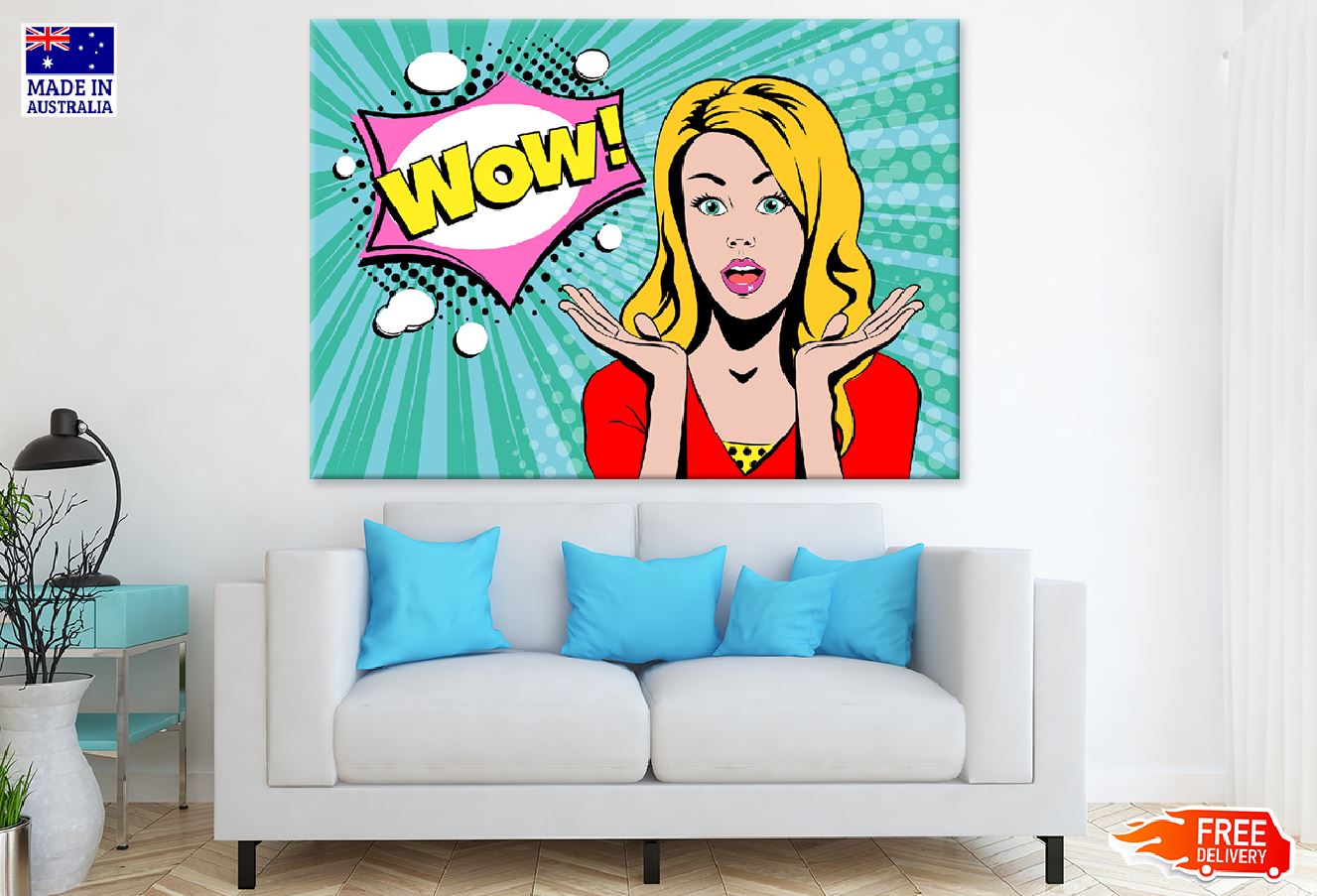 WOW Quote & Surprised Girl Illustration Print 100% Australian Made