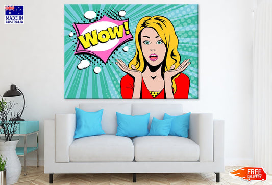 WOW Quote & Surprised Girl Illustration Print 100% Australian Made