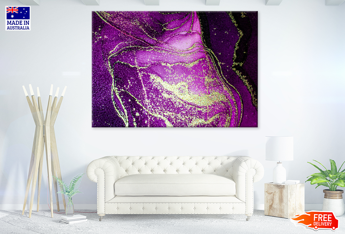 Purple & White Abstract Design Print 100% Australian Made