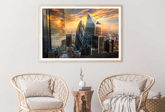 City of London Skyscrapers Sunset Photograph Home Decor Premium Quality Poster Print Choose Your Sizes