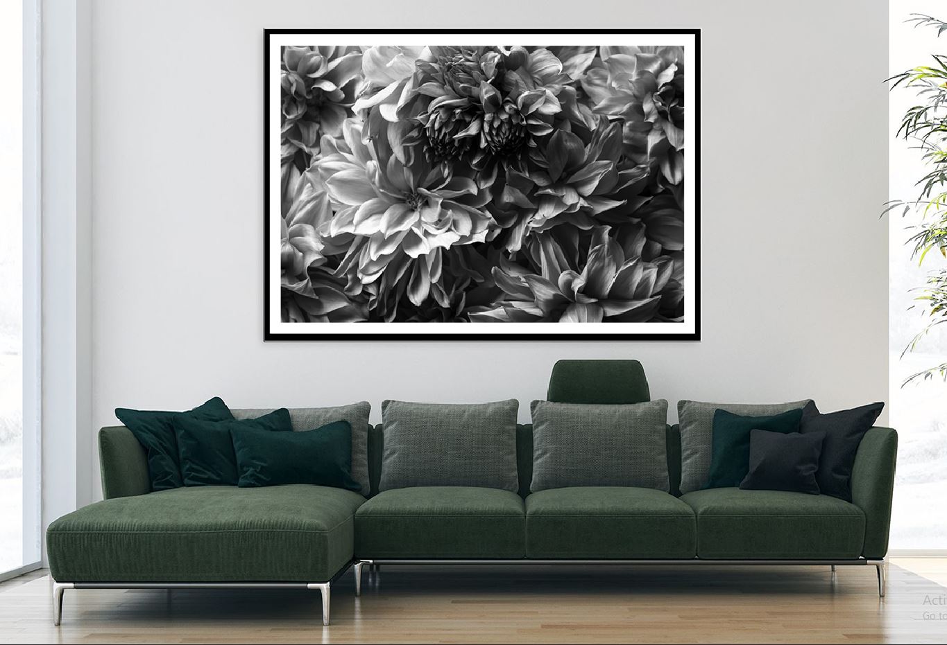 Flower Petals B&W Closeup View Photograph Home Decor Premium Quality Poster Print Choose Your Sizes