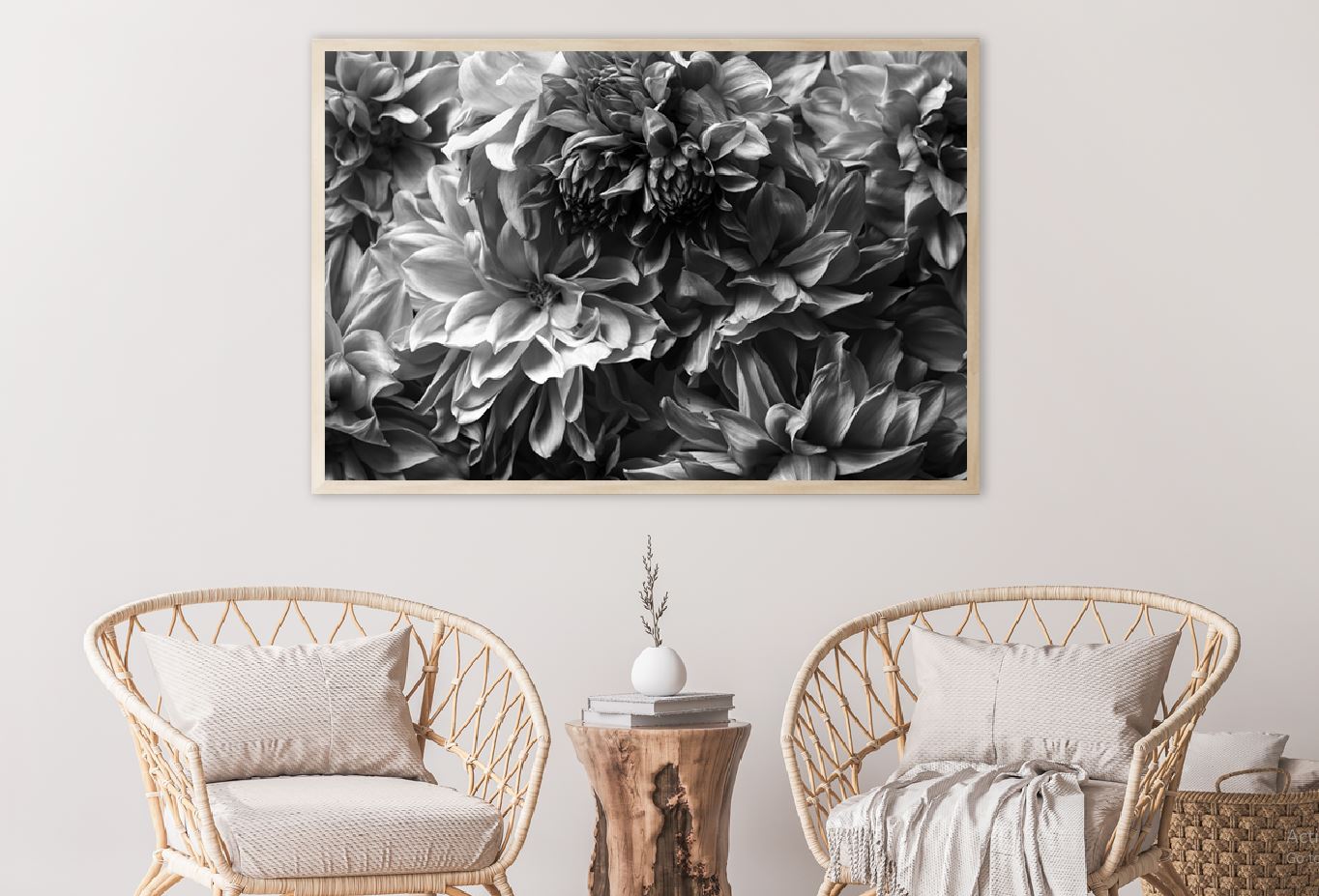 Flower Petals B&W Closeup View Photograph Home Decor Premium Quality Poster Print Choose Your Sizes