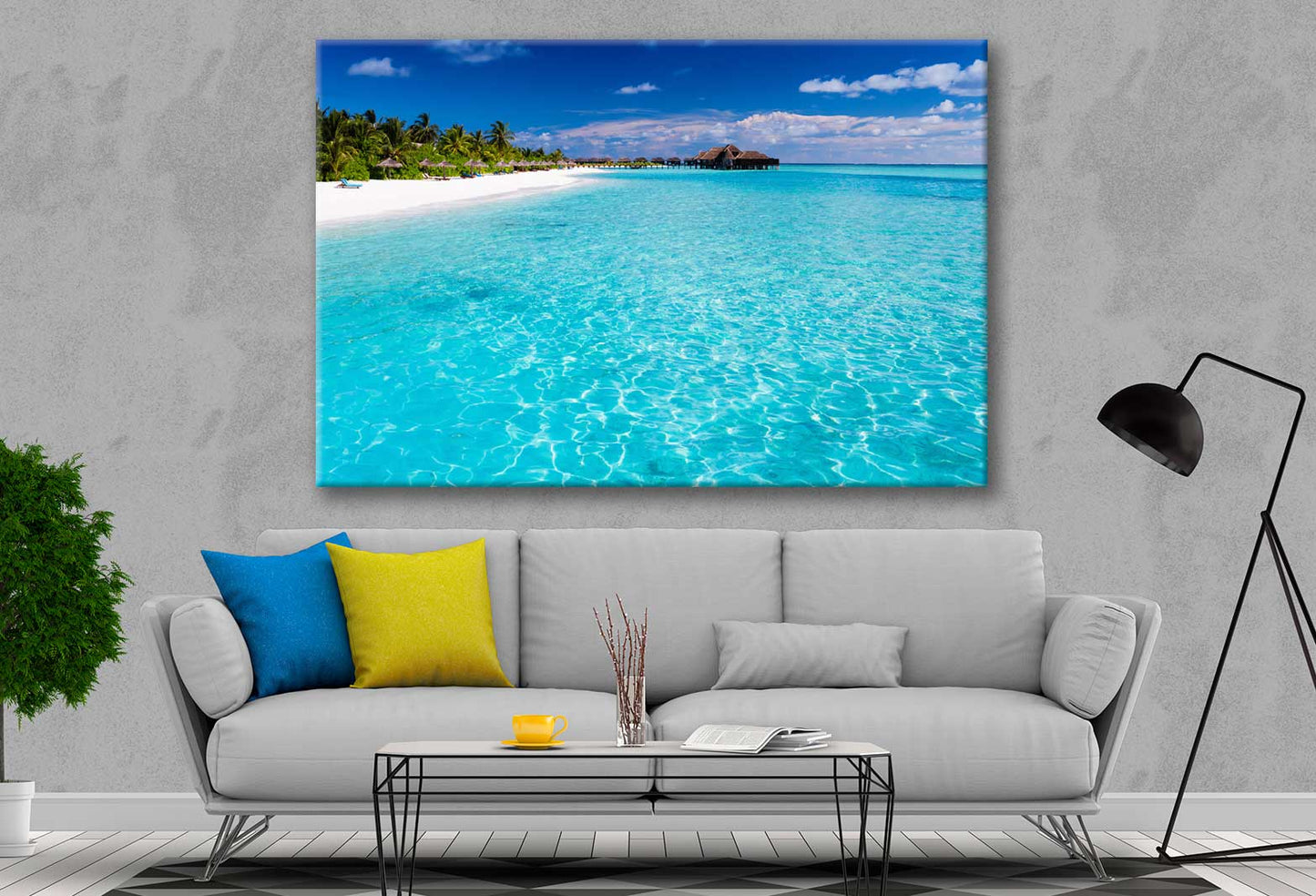 Bella Home Tropical Island With Clear Water Print Canvas Ready to hang