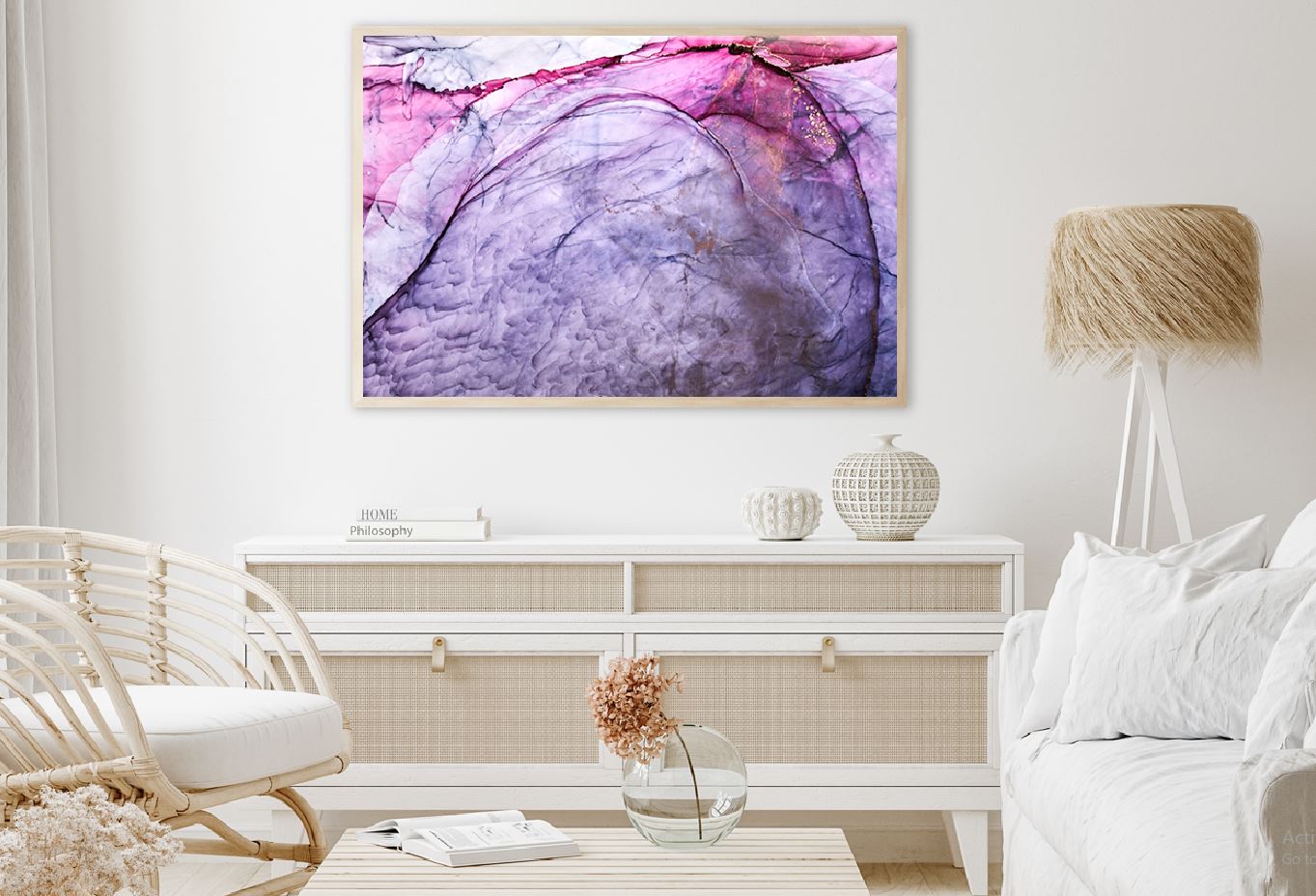 Pink Purple & Gold Line Abstract Design Home Decor Premium Quality Poster Print Choose Your Sizes