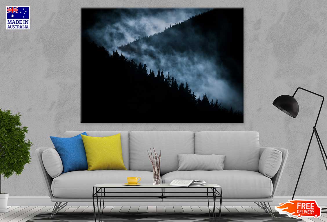 Dark Mountains View B&W Photograph Print 100% Australian Made