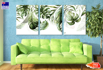 3 Set of Leaves Painting High Quality print 100% Australian made wall Canvas ready to hang