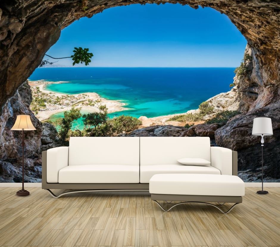 Wallpaper Murals Peel and Stick Removable Beach Cave High Quality