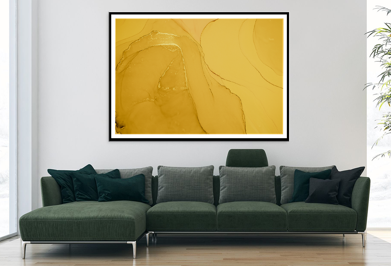 Yellow & White Abstract Design Home Decor Premium Quality Poster Print Choose Your Sizes