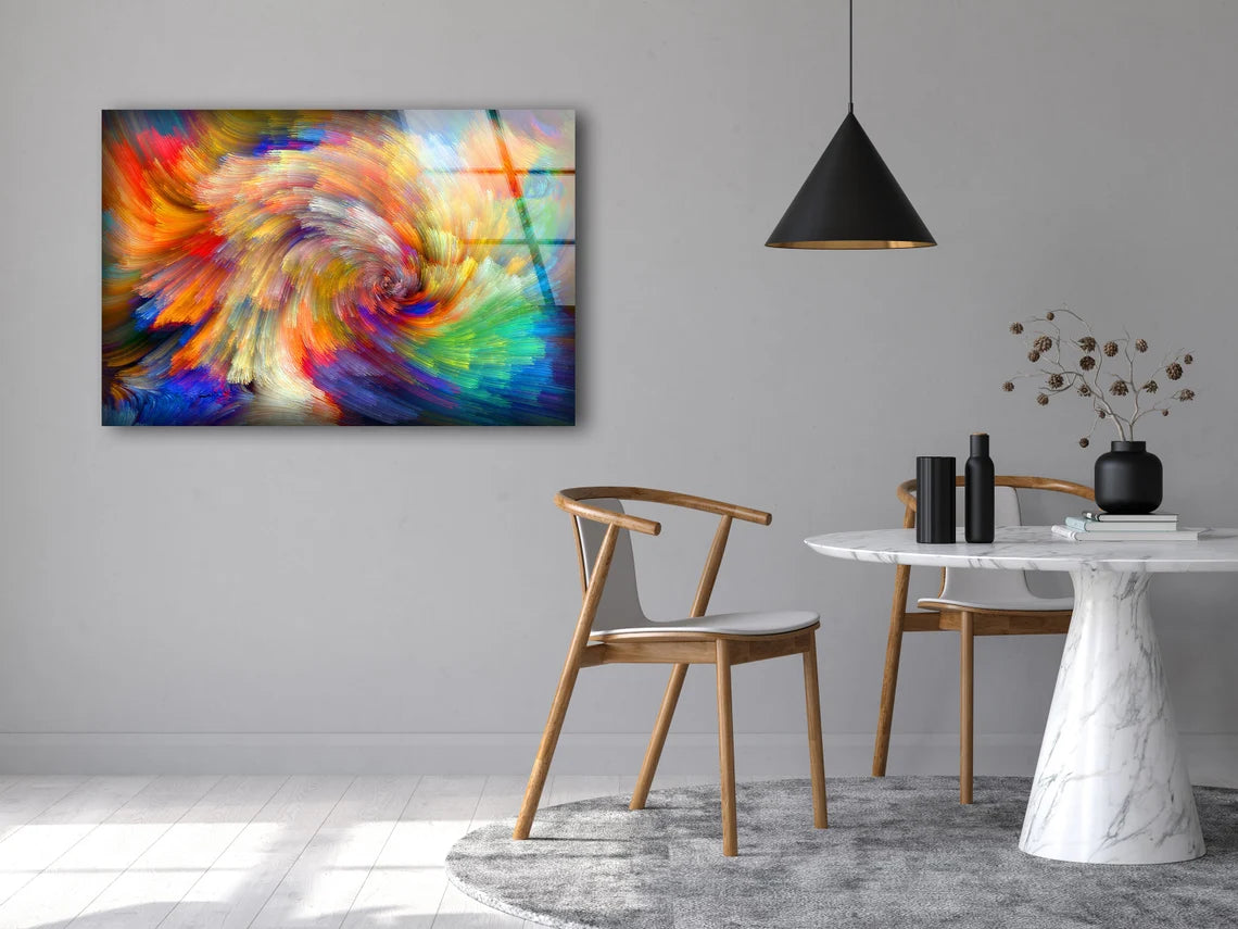 Multicolor Abstract Spiral Design Acrylic Glass Print Tempered Glass Wall Art 100% Made in Australia Ready to Hang