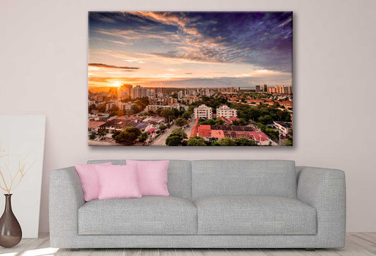 Bella Home Colombia Towards The River at Sunset Print Canvas Ready to hang