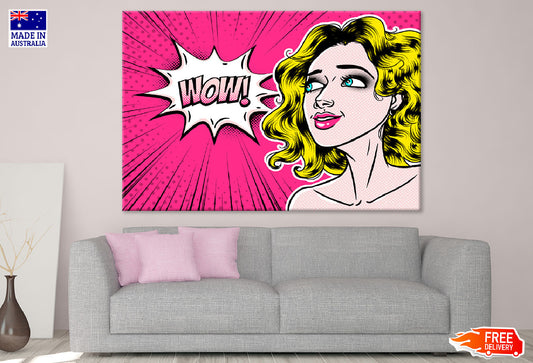 WOW Quote & Short Hair Girl Illustration Print 100% Australian Made