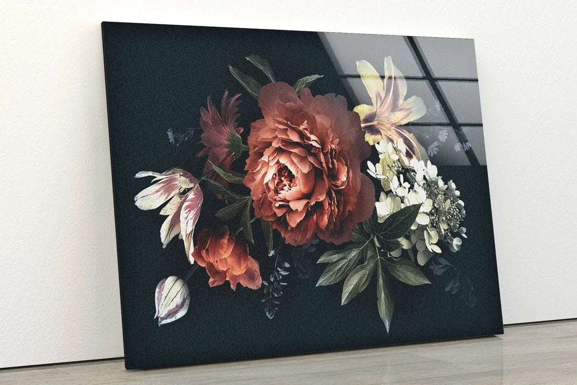 Rose Flowers Bunch Closeup Photograph Acrylic Glass Print Tempered Glass Wall Art 100% Made in Australia Ready to Hang