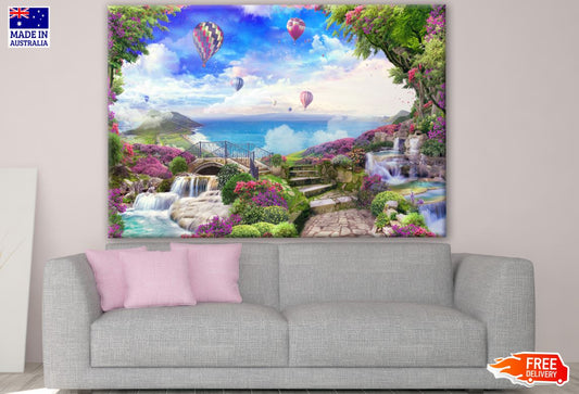 Nature Landscape & Hot Air Balloons Print 100% Australian Made