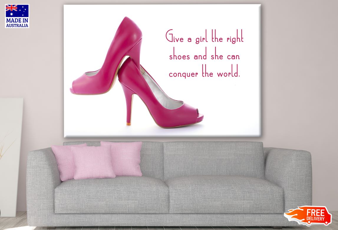 Woman Shoe Pair with Quote Fashion Print 100% Australian Made