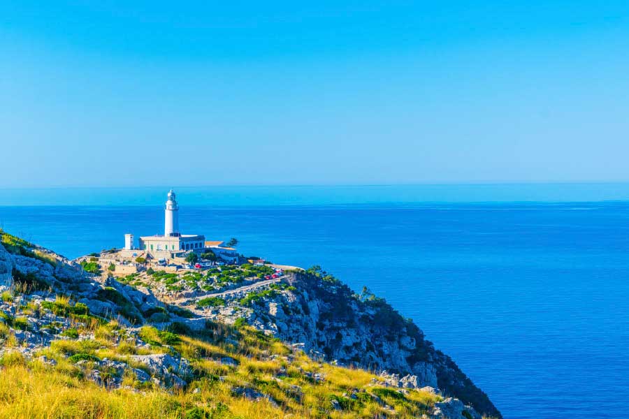 Bella Home Formentor Lighthouse Spain Aerial Print Canvas Ready to hang