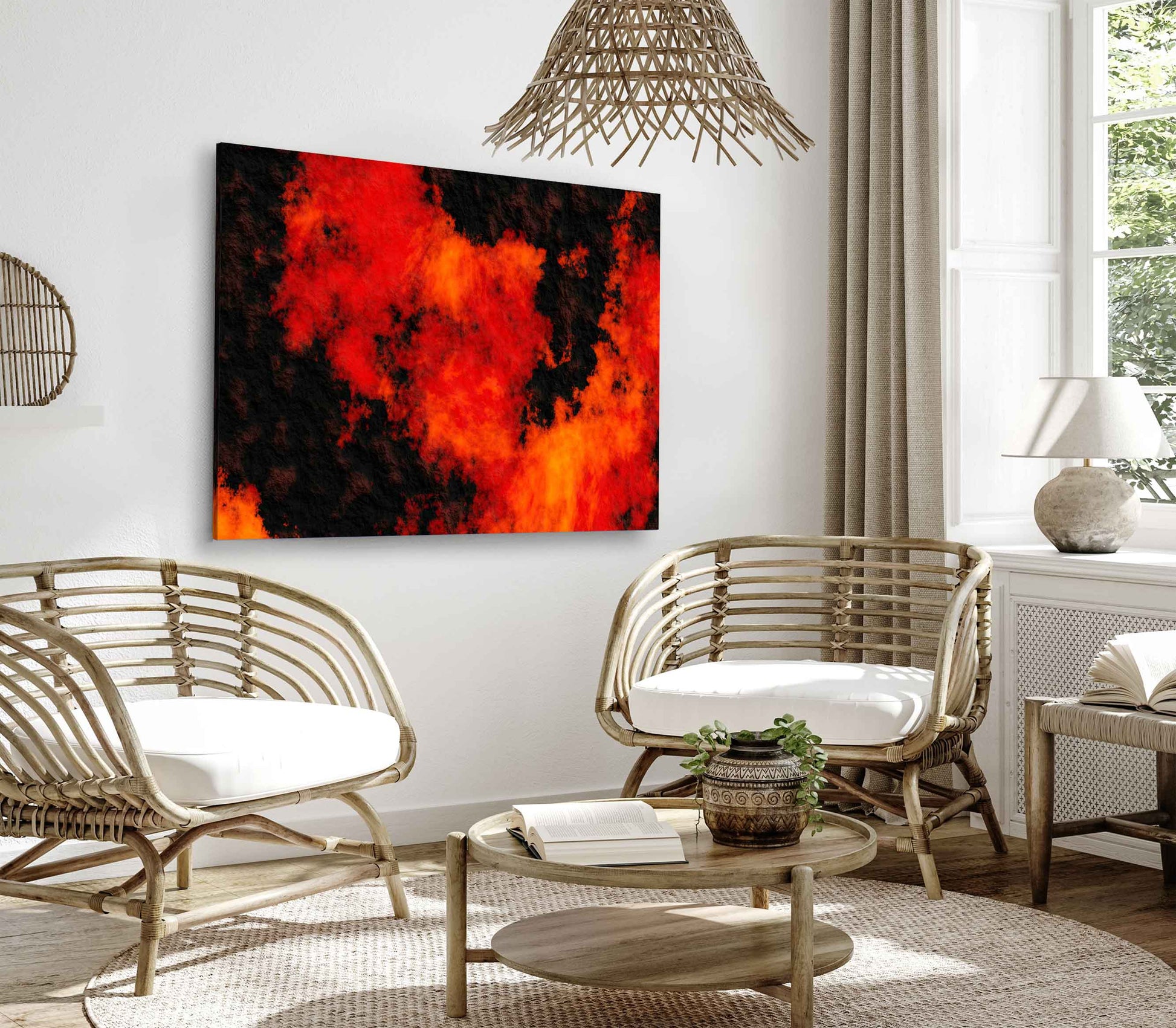 Bella Home 3d Abstract Volcanic Molten Lava Print Canvas Ready to hang