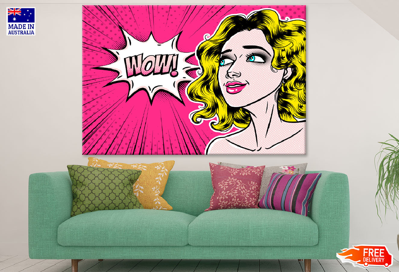 WOW Quote & Short Hair Girl Illustration Print 100% Australian Made