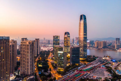 Guangzhou City Aerial View Photograph Print 100% Australian Made