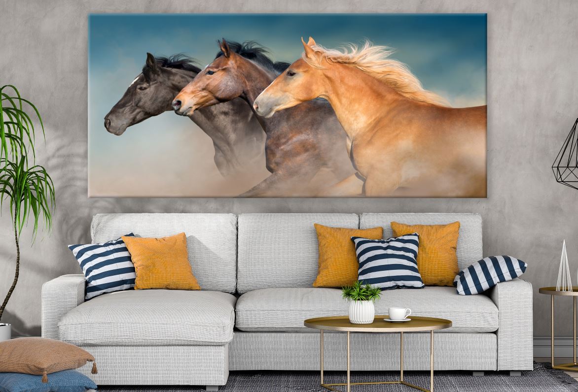 Three Horses Running Print 100% Australian Made