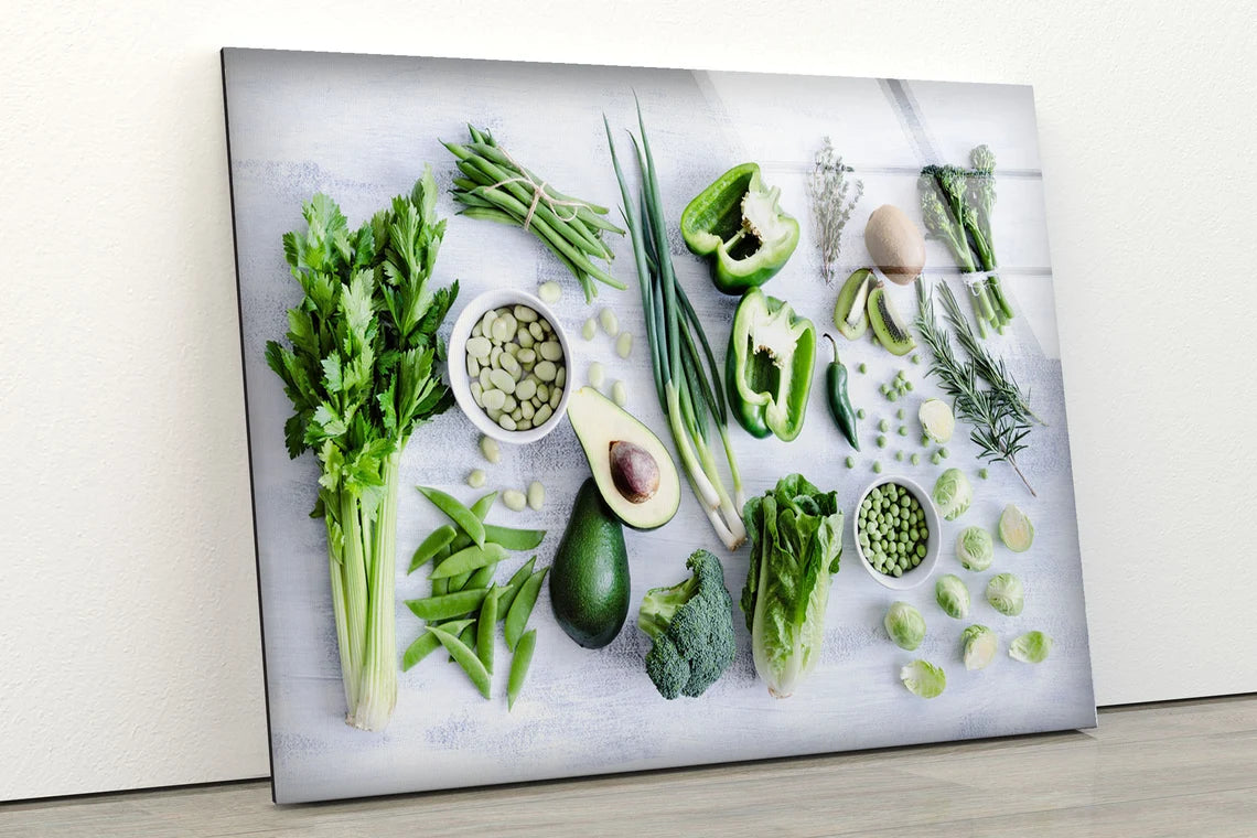 Green Fruits & Vegetables Photograph Acrylic Glass Print Tempered Glass Wall Art 100% Made in Australia Ready to Hang