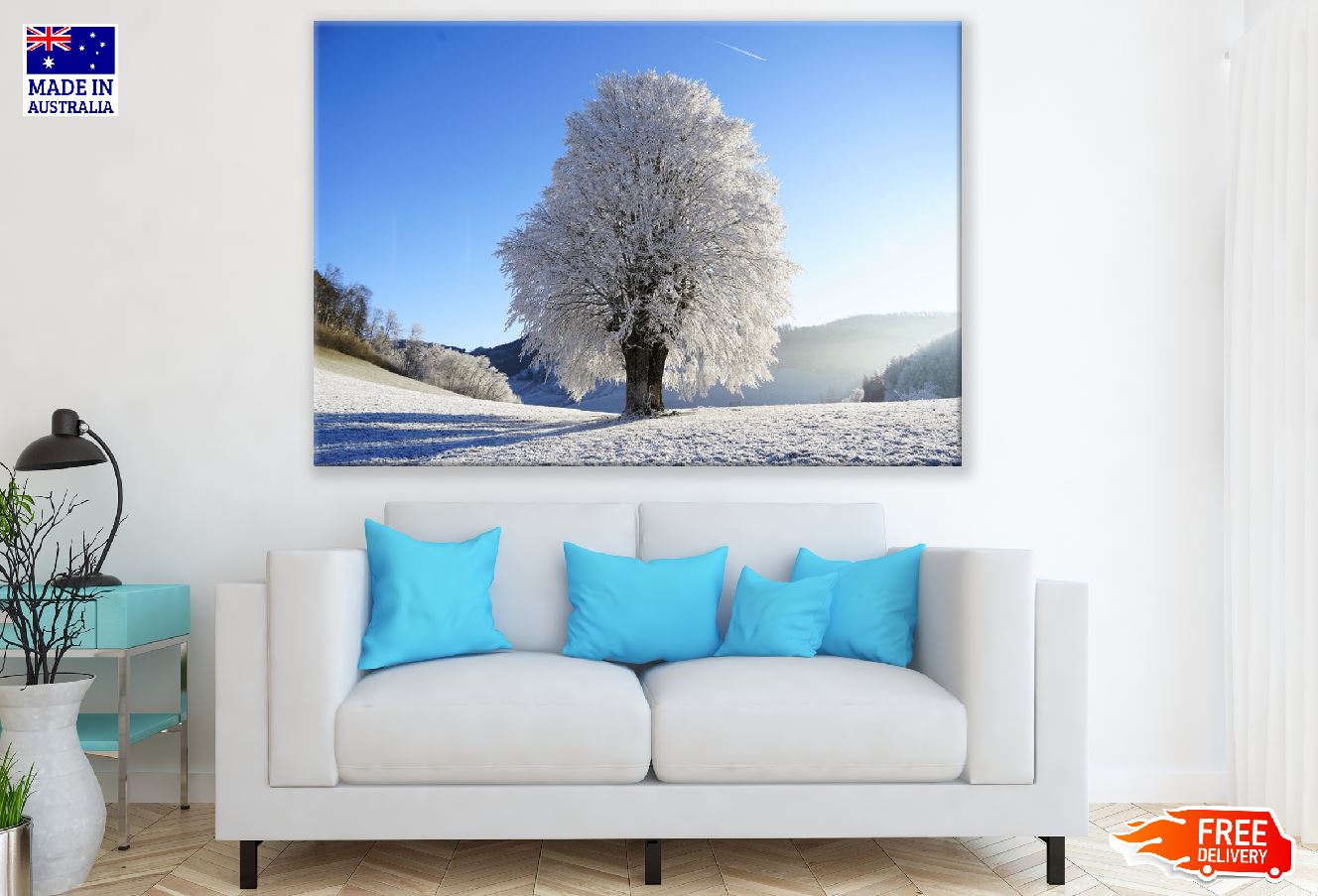 Snowing Tree Photograph Print 100% Australian Made