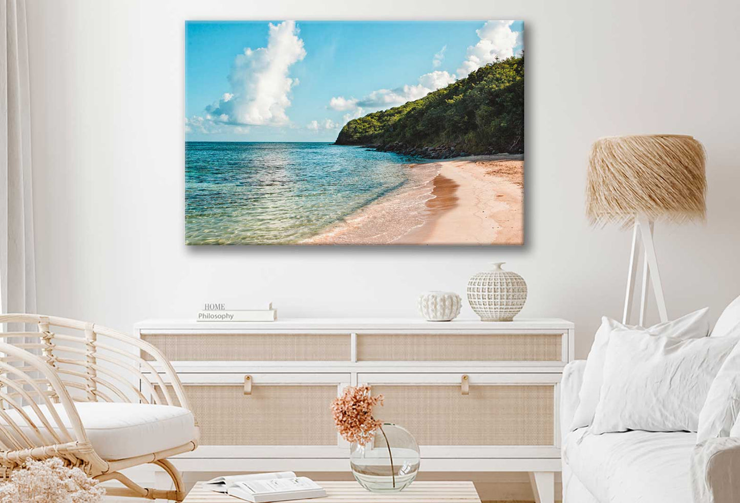 Bella Home Cloudy Sky With Island Sea Print Canvas Ready to hang